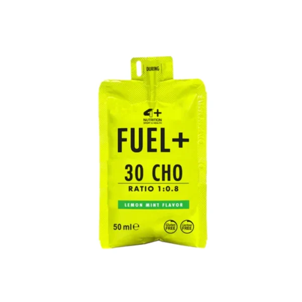 4+ Nutrition Fuel+ 30cho energetinis gelis Lemon Mint