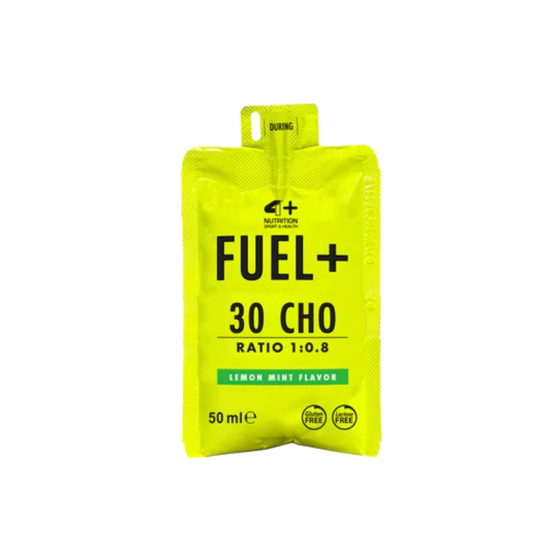 4+ Nutrition Fuel+ 30cho energetinis gelis Lemon Mint