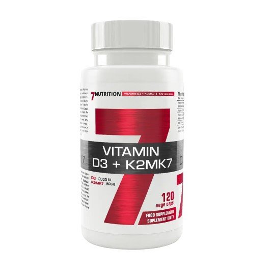 7 Nutrition Vitamin D3 + K2 MK7 maisto papildas 120 kaps.