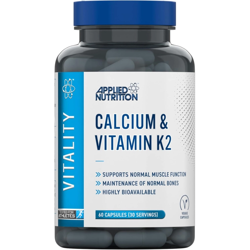 Applied Nutrition Calcium & Vitamin K2 maisto papildas 60 kaps.