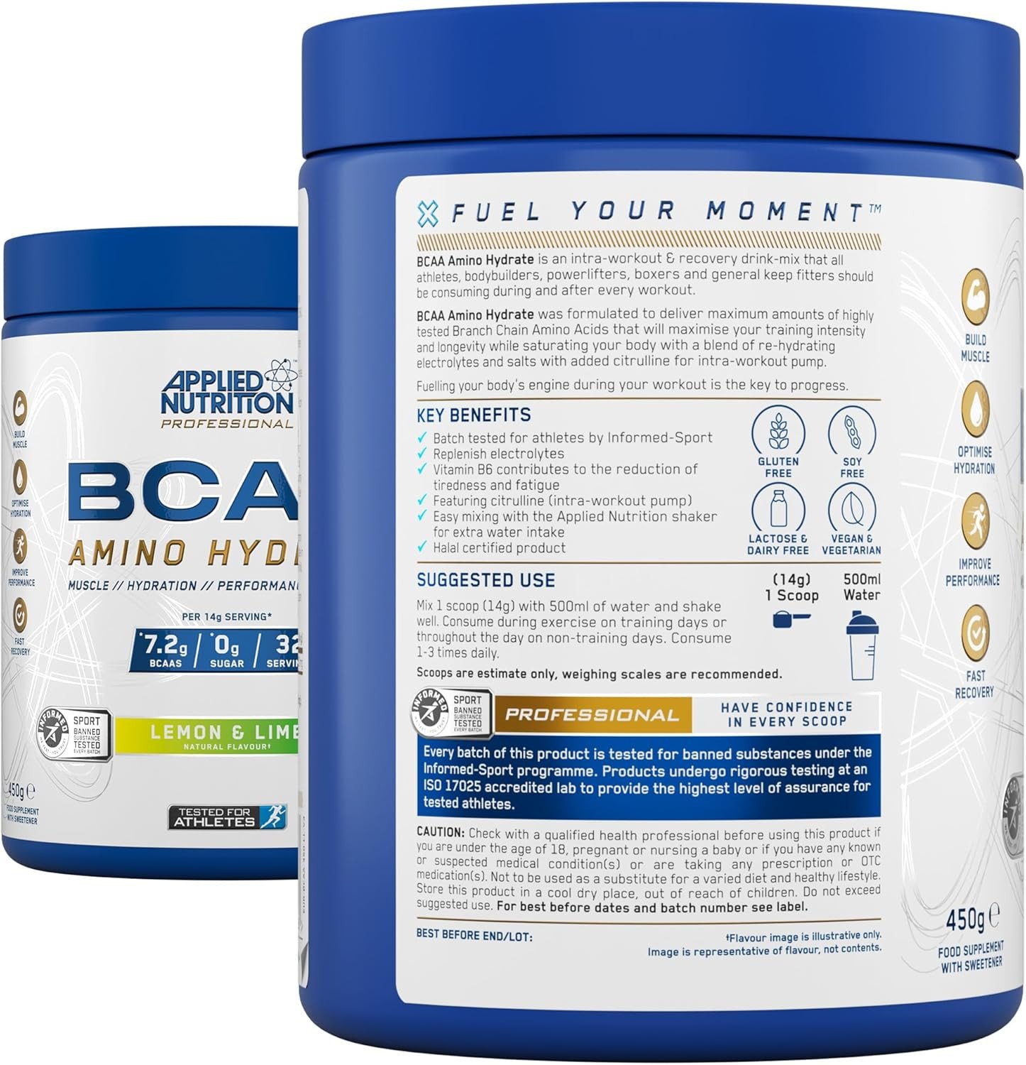 Applied Nutrition BCAA Amino Hydrate aminorūgščių hidratas 450g - Image 6