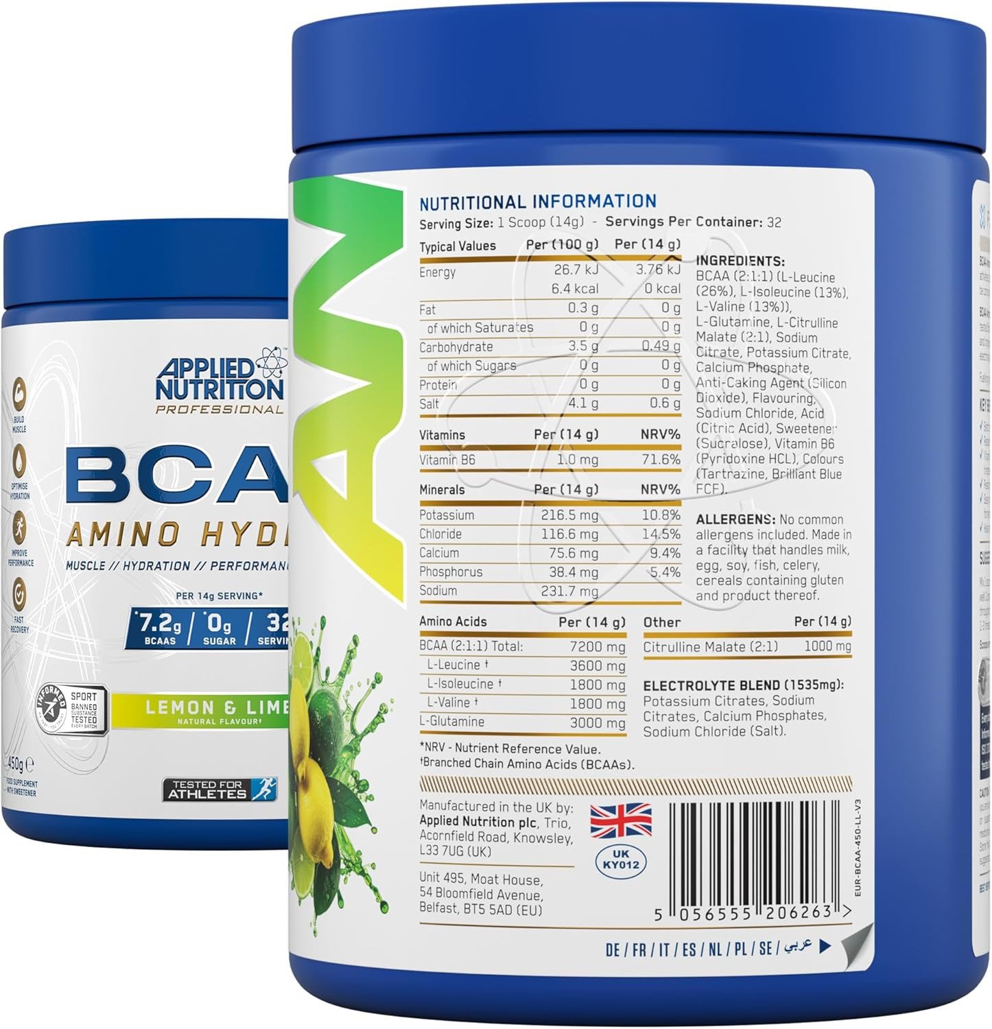 Applied Nutrition BCAA Amino Hydrate aminorūgščių hidratas 450g - Image 7