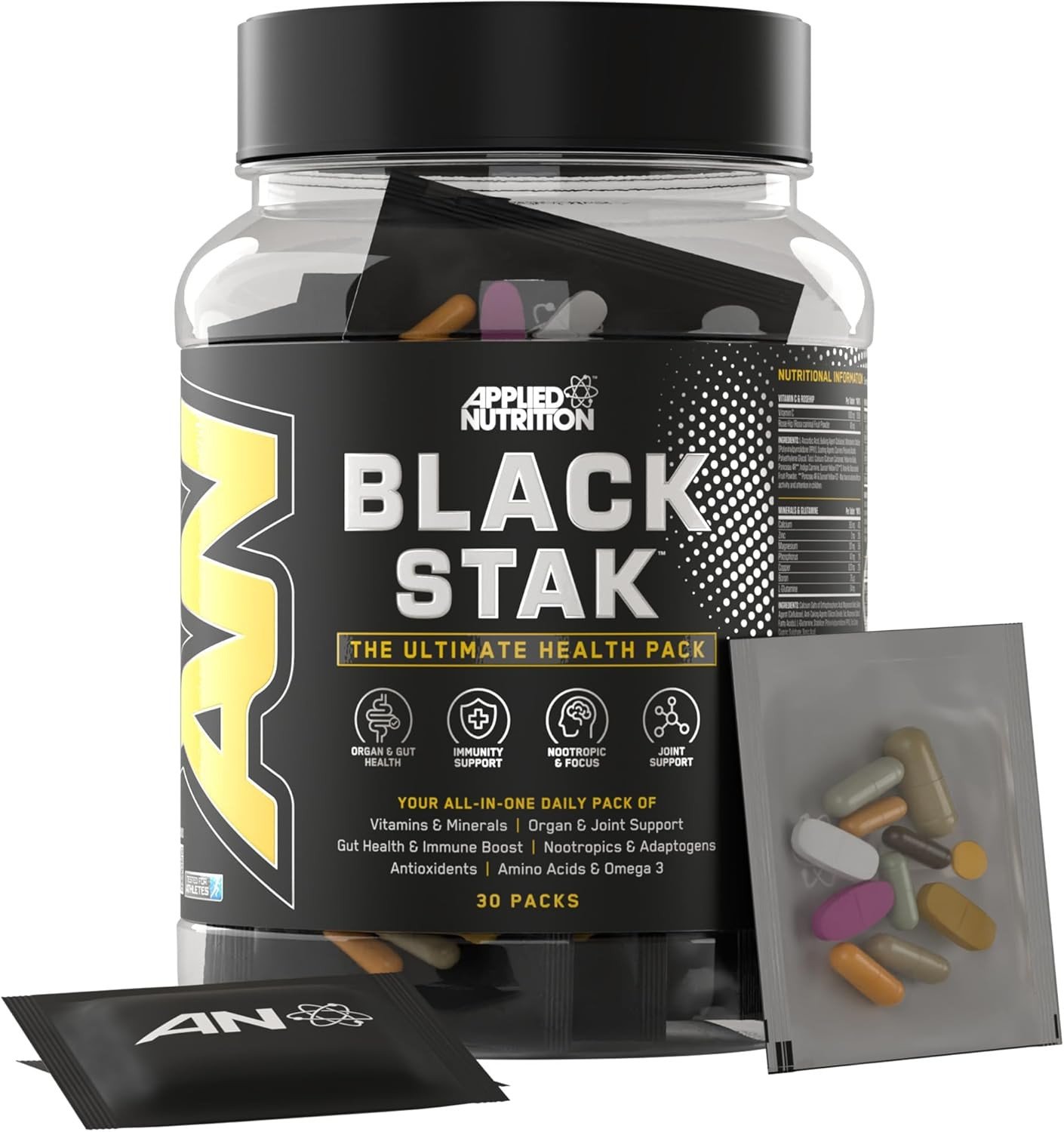 Applied Nutrition Black Stack All-in-one maisto papildai 30 pak.