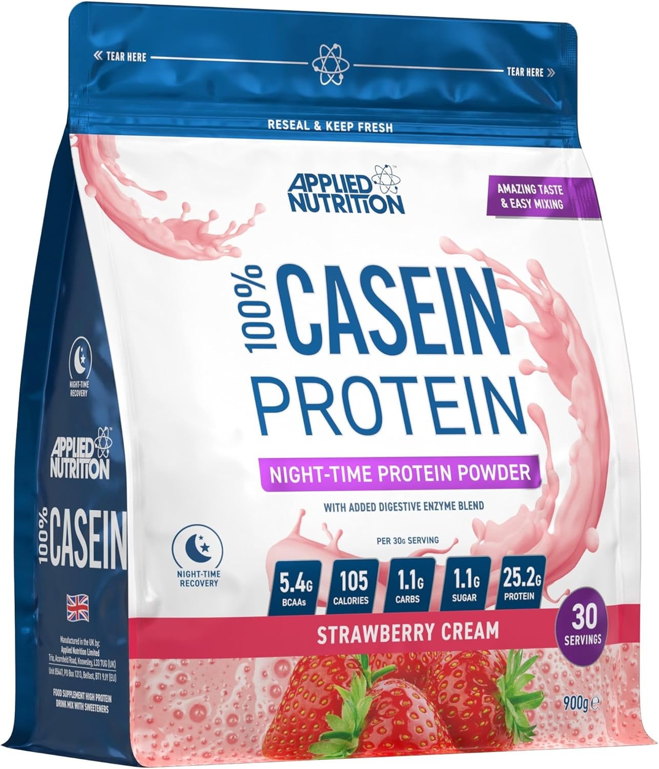 Applied Nutrition Casein Protein baltymų kompleksas 900g - Image 2