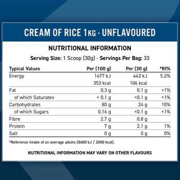 Applied Nutrition Cream of Rice angliavandenių papildas 1kg - Image 6