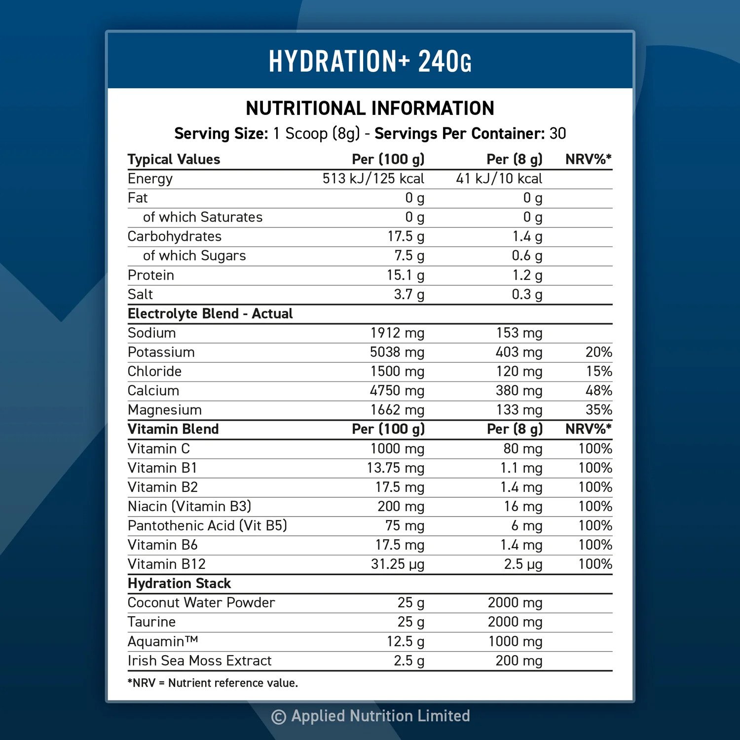 Applied Nutrition Hydration+ maisto papildas 240g - Image 3