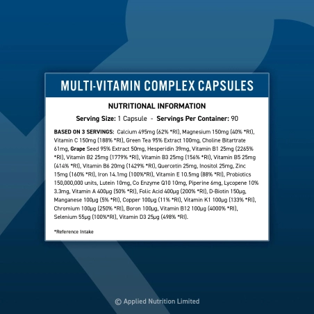 Applied Nutrition Multi-Vit Complex multivitaminų ir mineralų papildas 90 tab. - Image 3