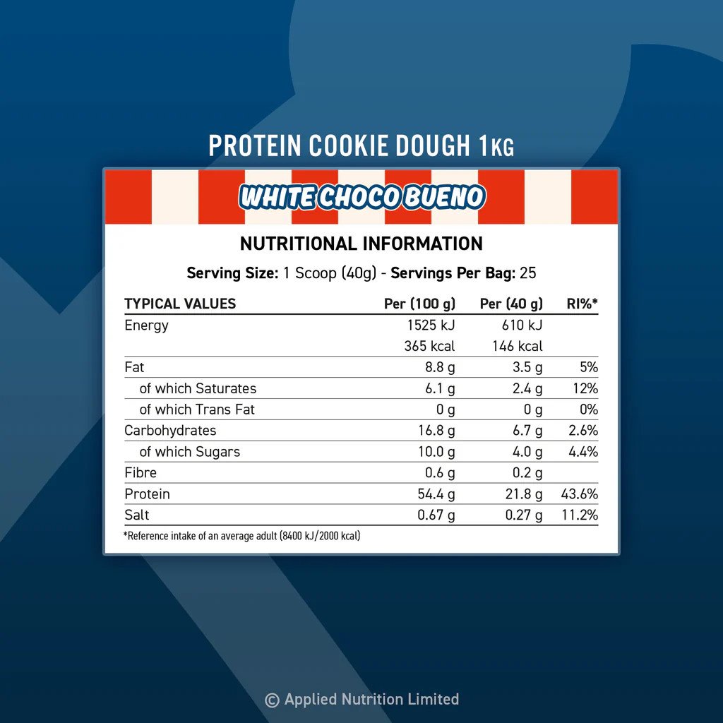 Applied Nutrition Protein Cookie Dough desertas 1kg - Image 6