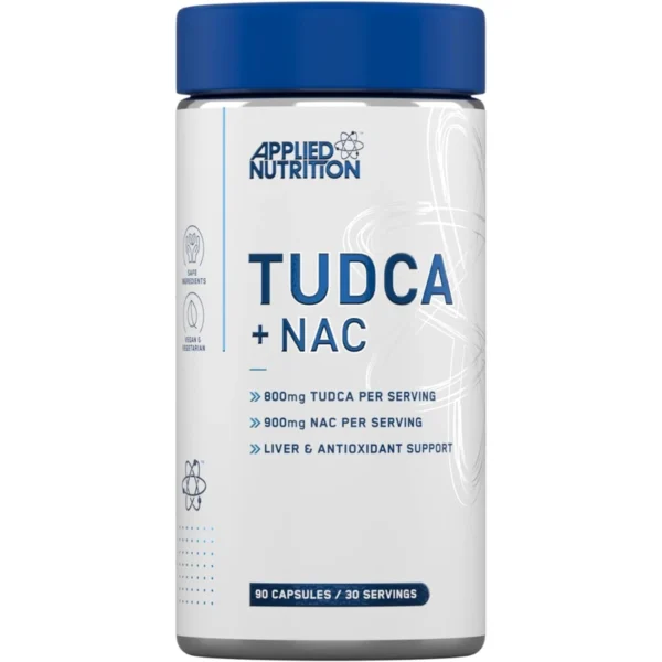 Applied Nutrition Tudca + NAC maisto papildas kepenims 90 kaps.