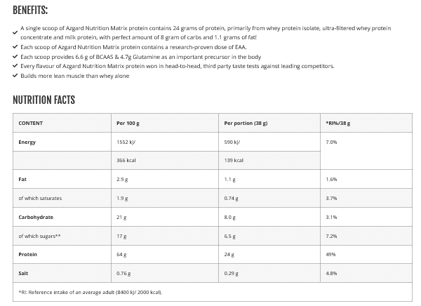 Azgard Protein Matrix baltymų papildas 3kg - Image 8