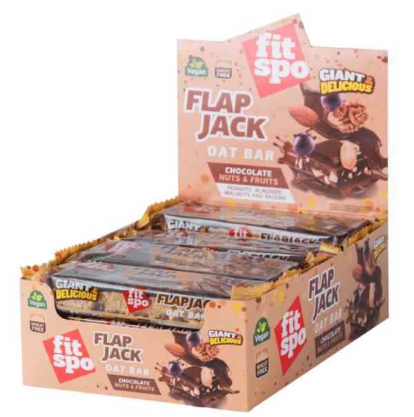 FitSpo Flap Jack batonėlis Chocolate Nuts & Fruits