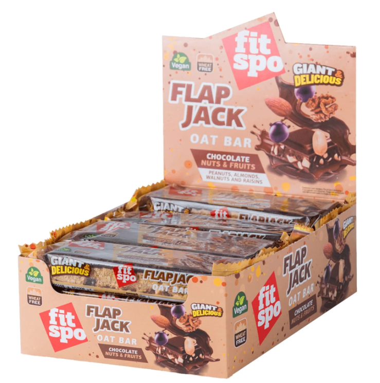 FitSpo Flap Jack batonėlis Chocolate Nuts & Fruits