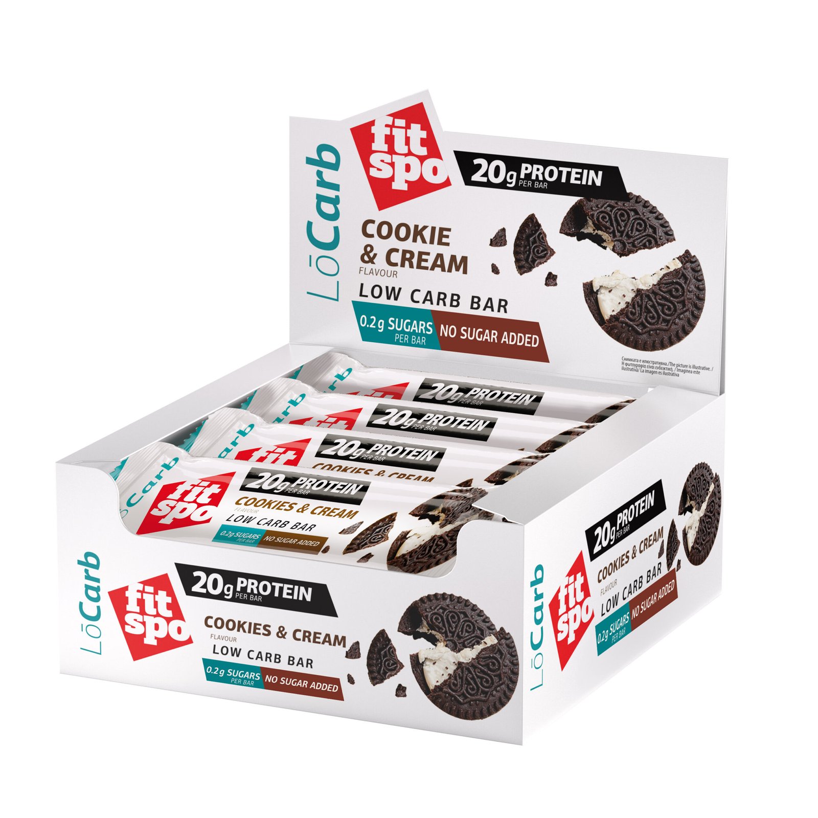 FitSpo Lo Carb batonėlis Cookies and Cream