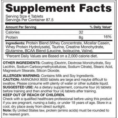 Gaspari Amino MAX 8000 amino rūgščių kompleksas 325 tabl. - Image 2