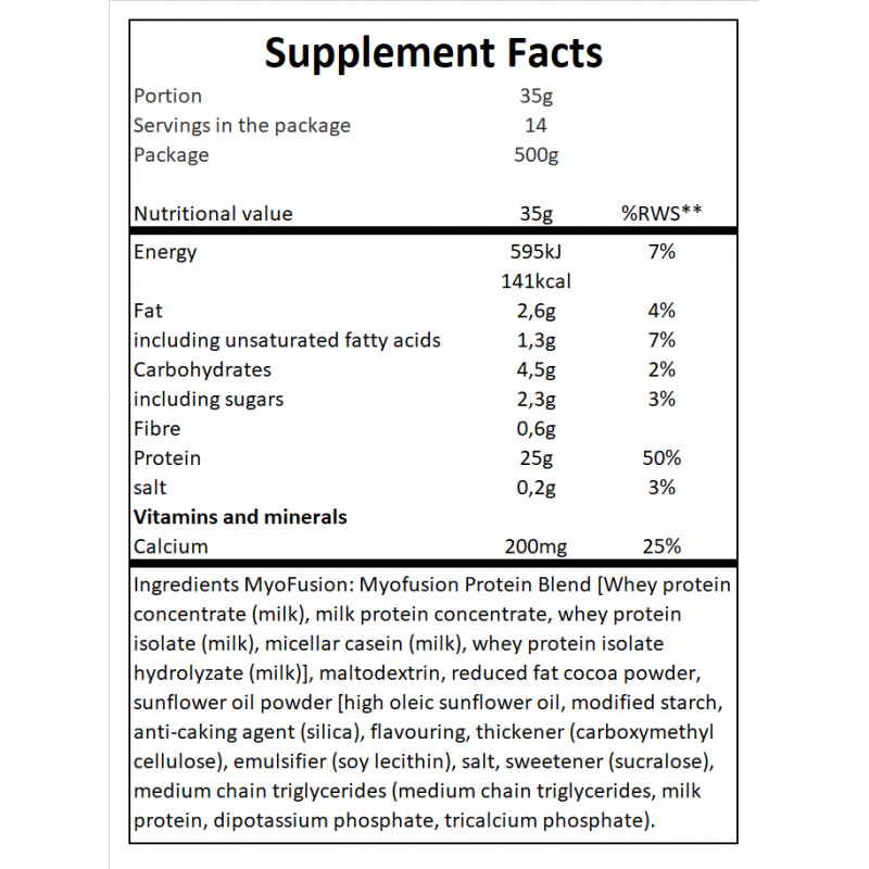 Gaspari MyoFusion baltymų mišinys 500g - Image 6