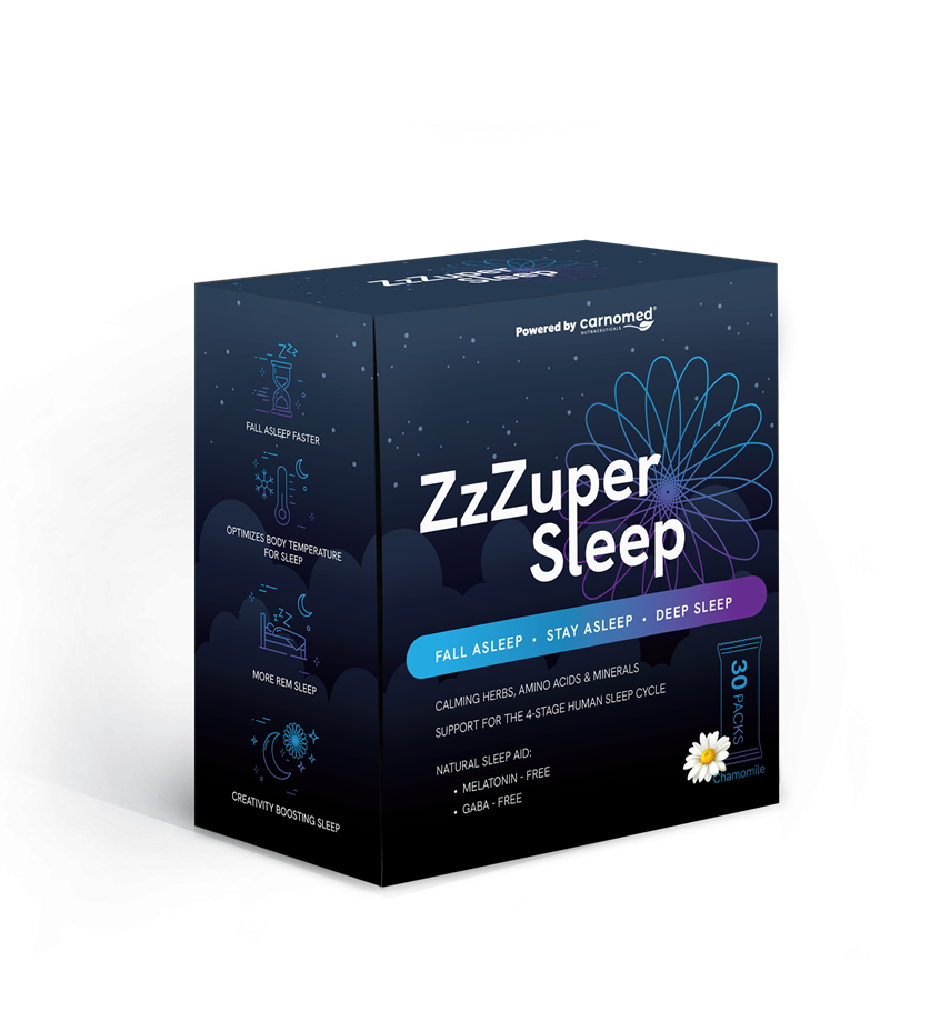 Carnomed Zzzuper Sleep natūralus miego papildas 30 pak.