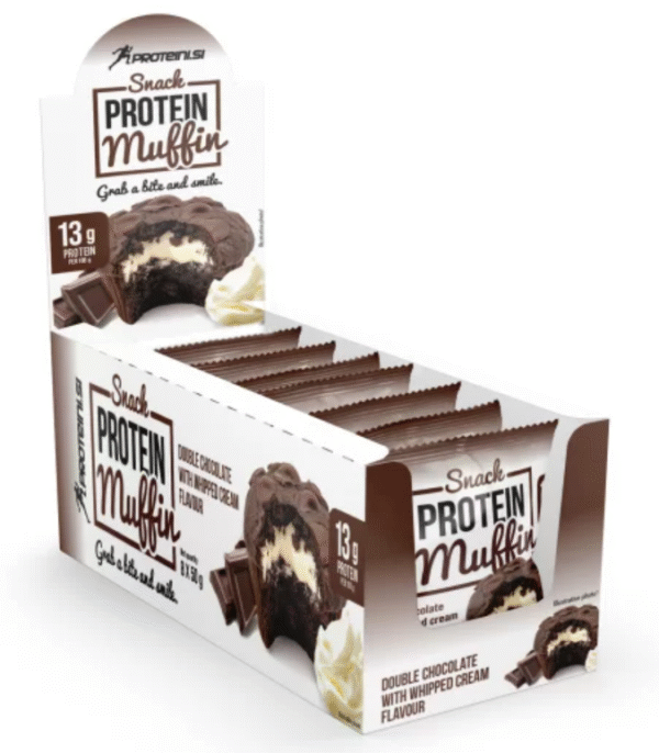 Proteini.si Muffin Dvigubo šokolado ir plaktos grietinėlės skonio