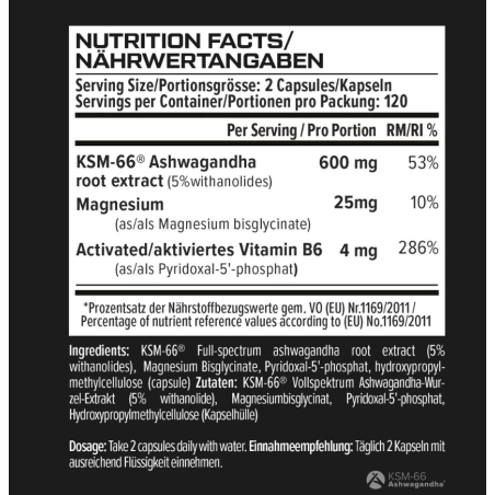 VAST Ashwagandha 600 PRO KSM-66 120 kaps. - Image 2