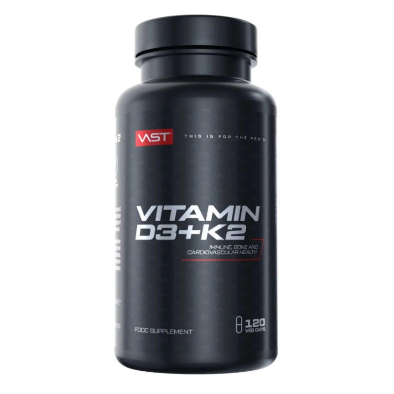 VAST Vitamin D3+K2 maisto papildas 120 kaps. x10 PACK - Image 2