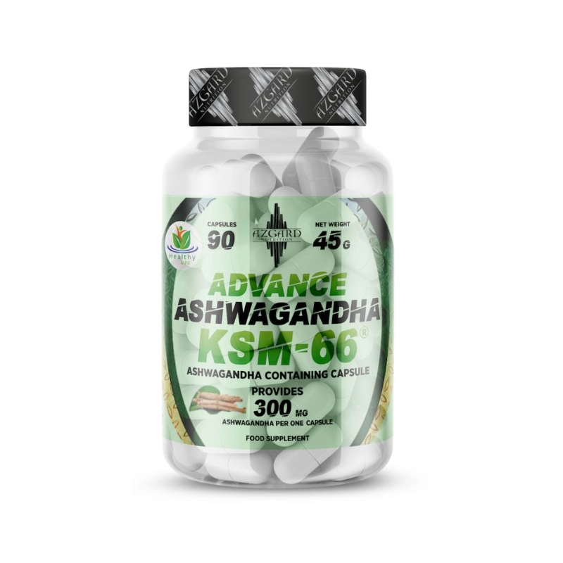 Azgard Ashwagandha KSM-66 Advance maisto papildas 90 kaps.