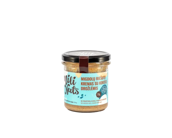 Mili Nuts Migdolų riešutų kremas su kokoso drožlėmis